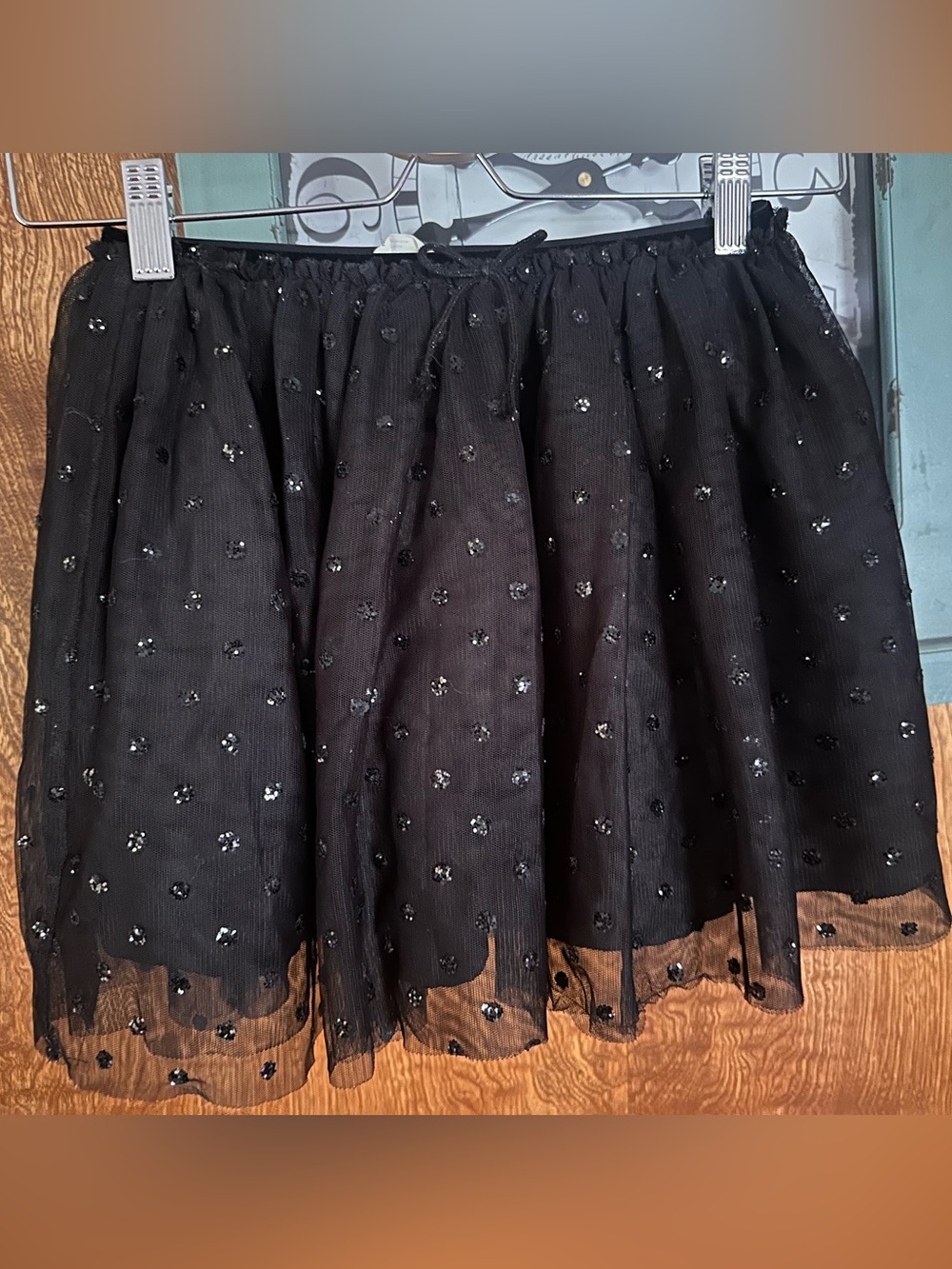 Black Embellished Tulle Skirt - Women's Layered Party Skirt